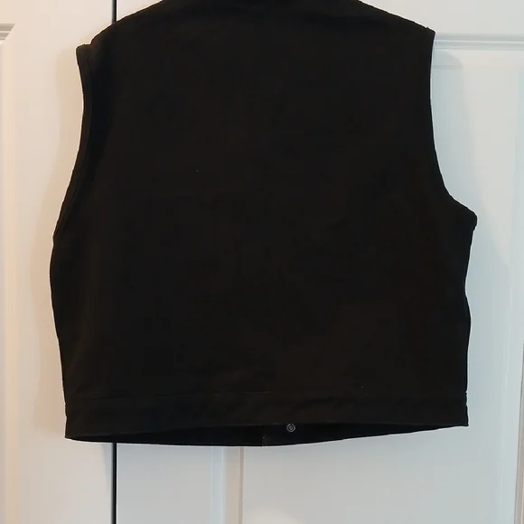 Motorcycle Men's Classic Black Canvas Vest - Picture 2 of 5